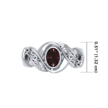 Silver Bold Filigree Ring with Gemstone TR745 - Jewelry